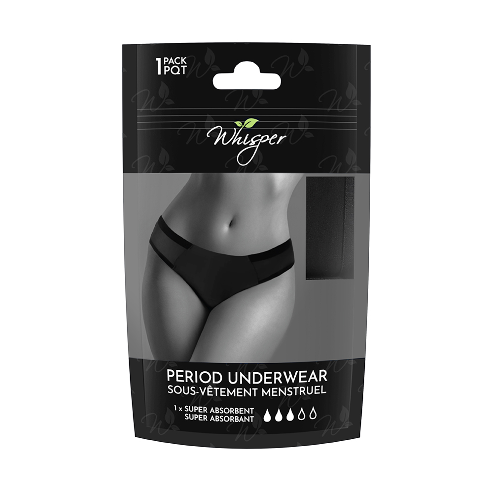 Image Sous-vêtement menstruel Whisper, paquet de 1 (super absorbant) - TRÈS GRAND