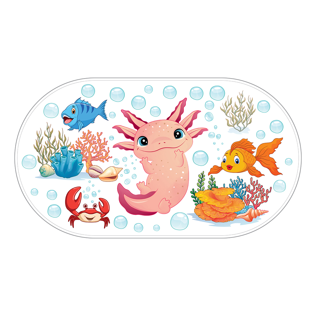 Image Bath Mat for Baby, in PVC, Axolotl Design