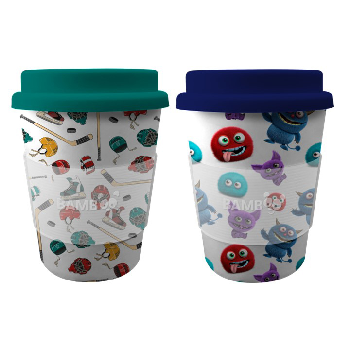 Image Tasses Bambou enfants (9.5 oz) - 2 asst. - Hockey et balles de sport