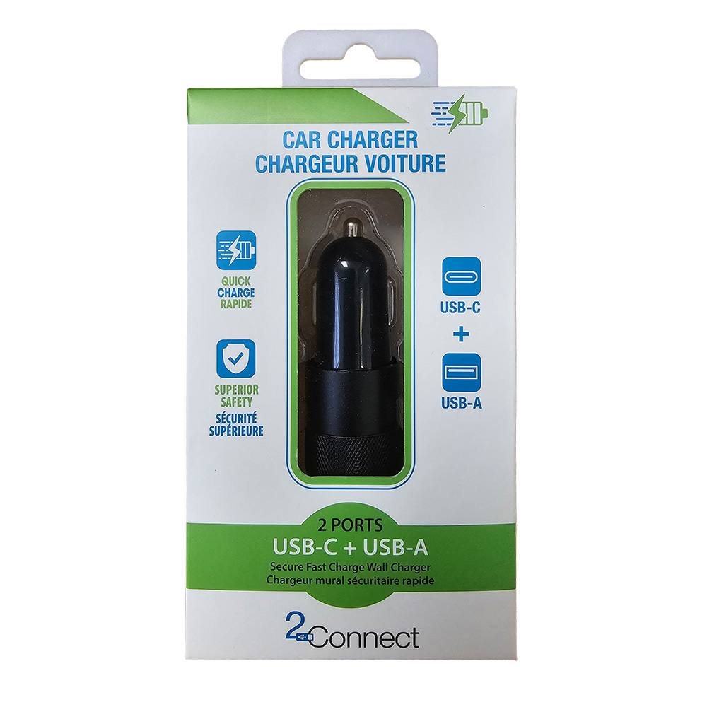 Image Chargeurs de voiture, 2 ports : USB-C & USB-A