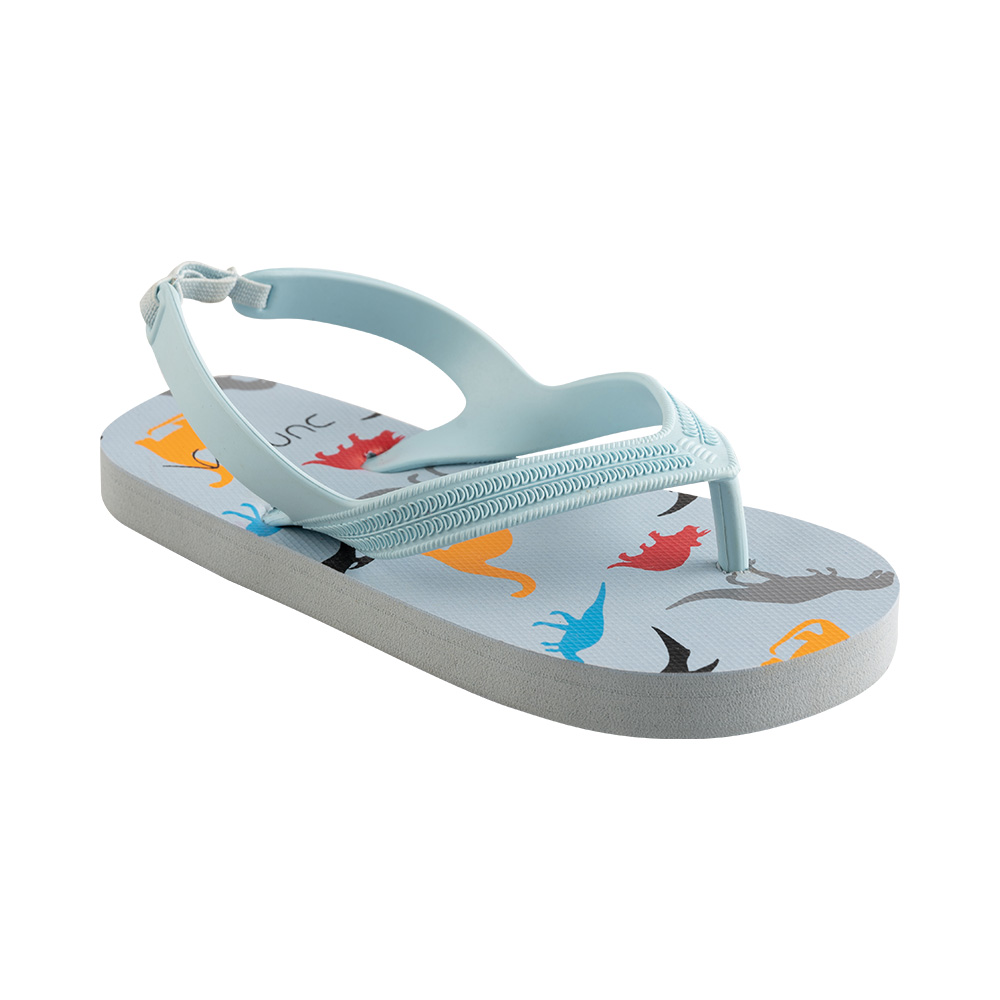 Image Dunes Beach Flip flops Kids Dinosaurs ICE BLUE 10