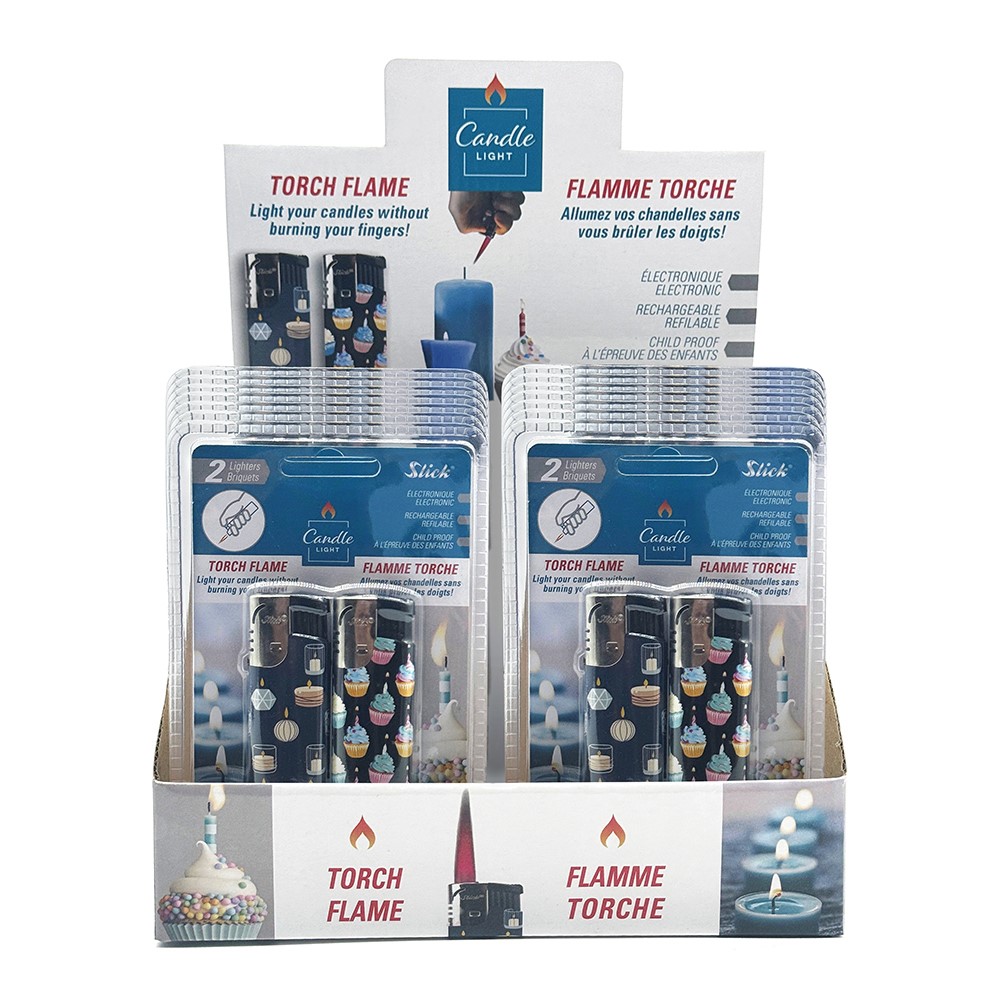 Image Windproof Set/2 Lighters - Candle Light