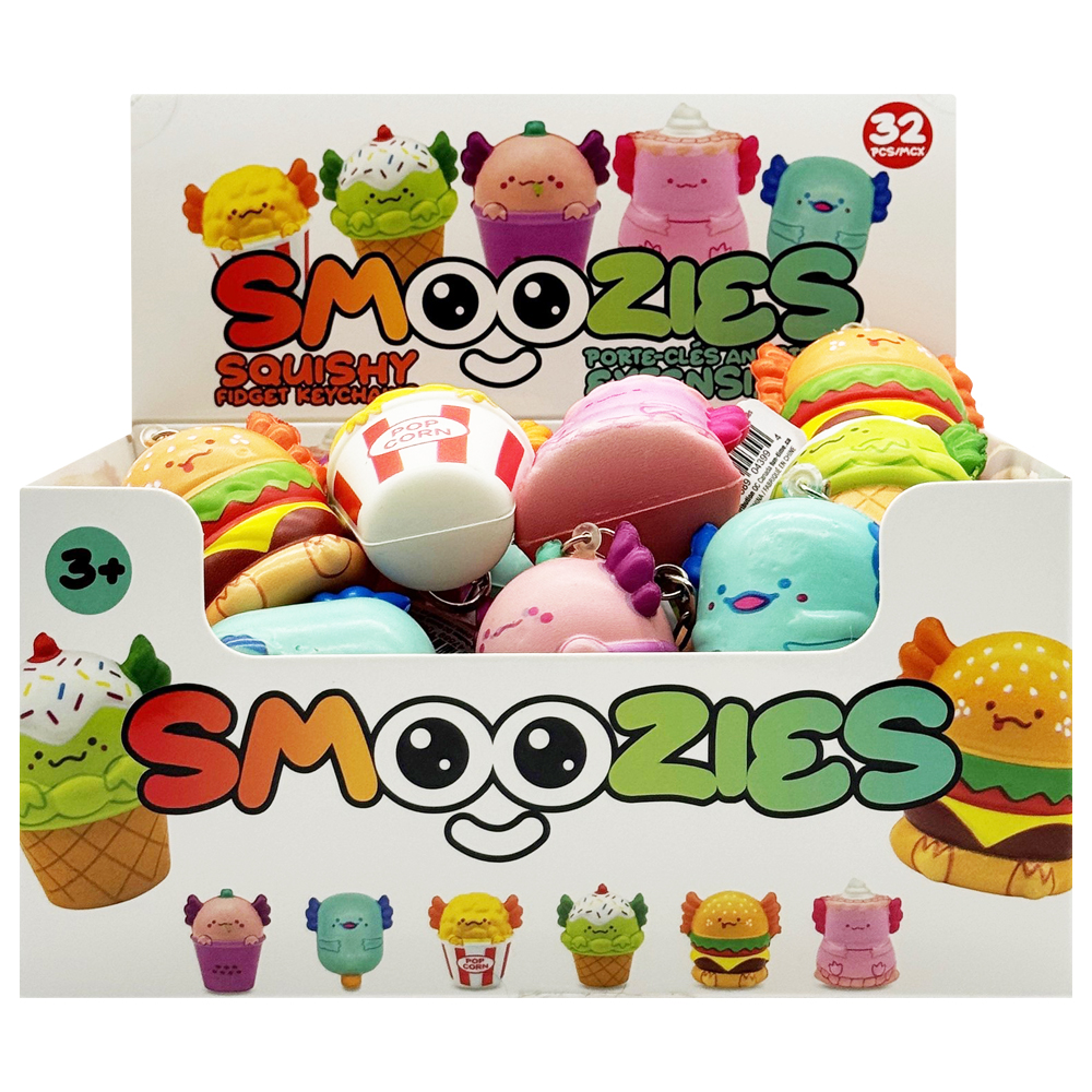 Image THE SMOOZIES - Fidget Squishy Keychains, (5 cm) / 32pc Counter Display