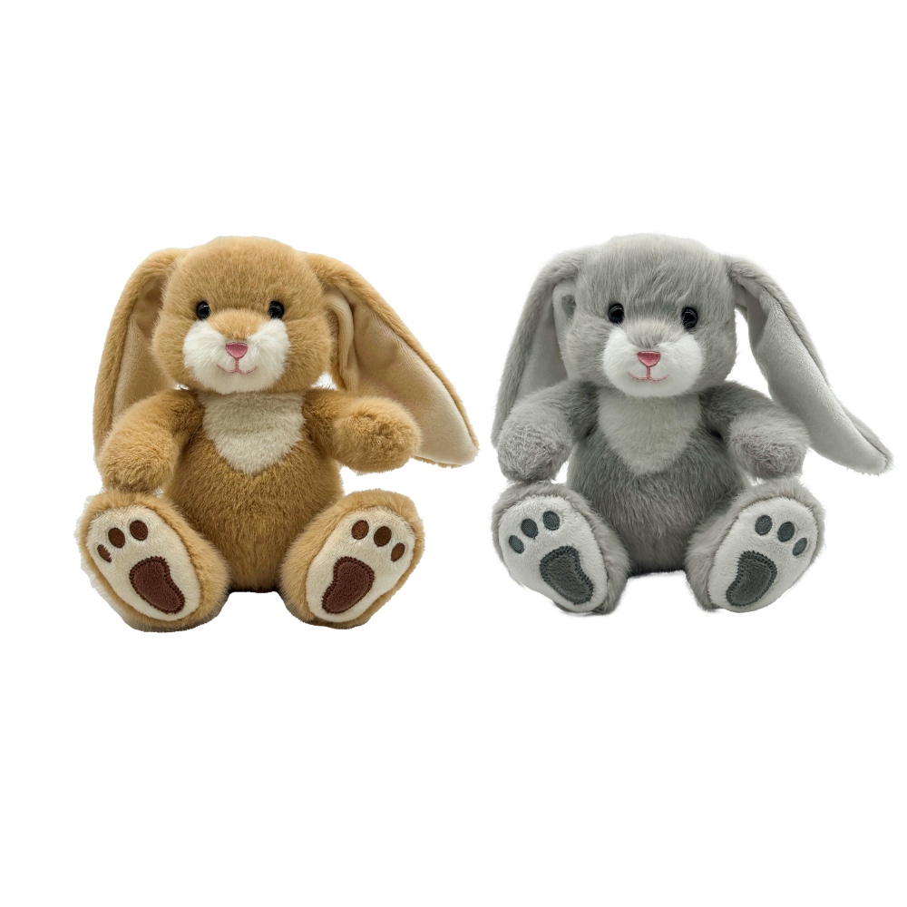 Image Peluche Lapin 18cm - 2 couleurs, paquet de 6