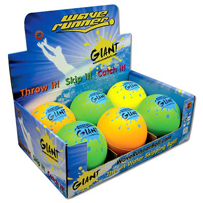 Waverunner Giant Ball (12 cm) - 6pc Counter Display, 4 assorted