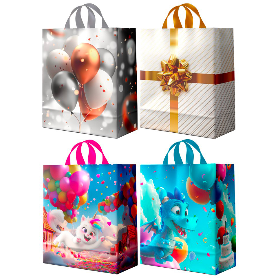 Image LARGE GIFT BAGS STARTER KIT: 4 models, 24pc assortment