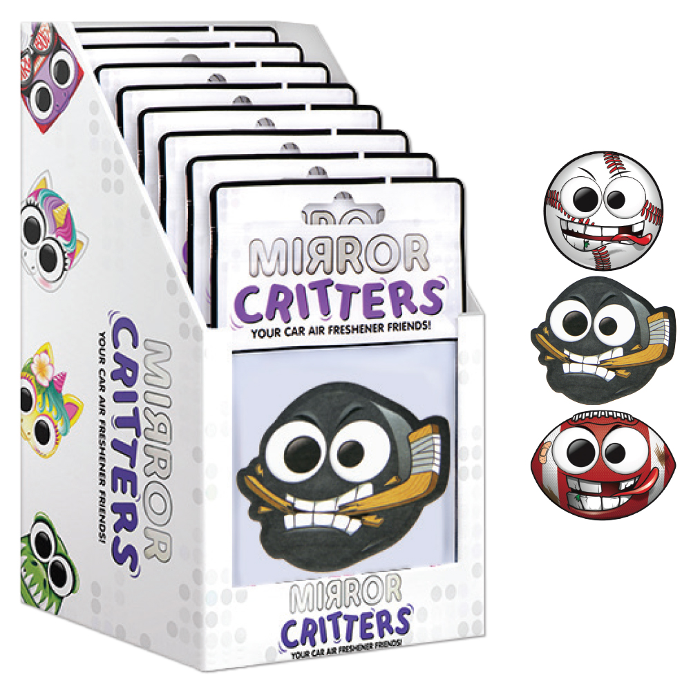 Image Mirror Critters Sport - Présentoir comptoir pré-rempli (16 mcx) de sent-bons pour la voiture