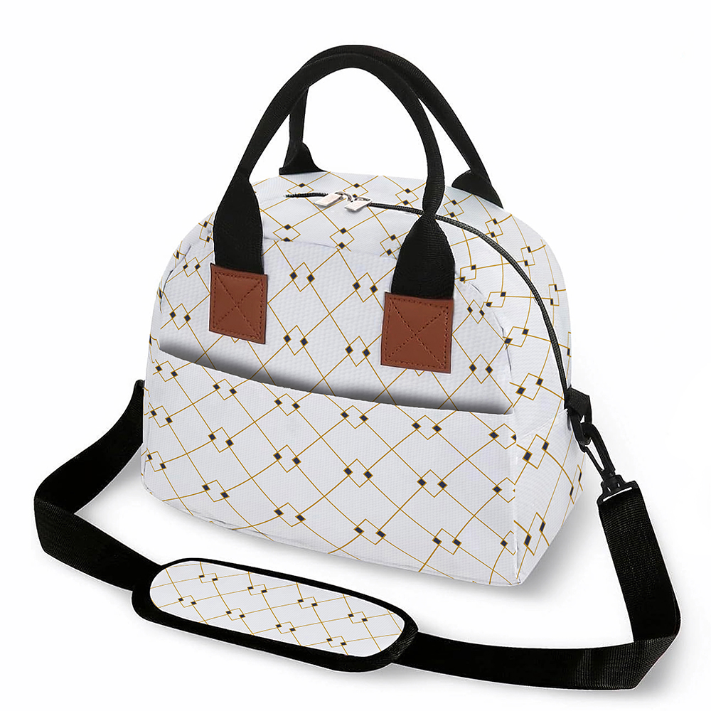 WHITE AND GOLD LUNCH BAG