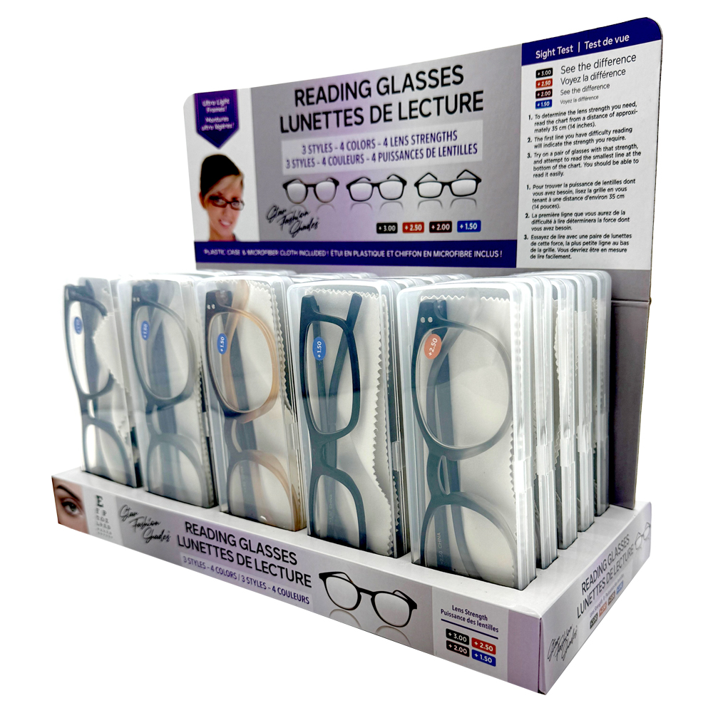 Image Readers glasses - 3 styles, 4 colors, 4 strenghts - 25pc Counter Display